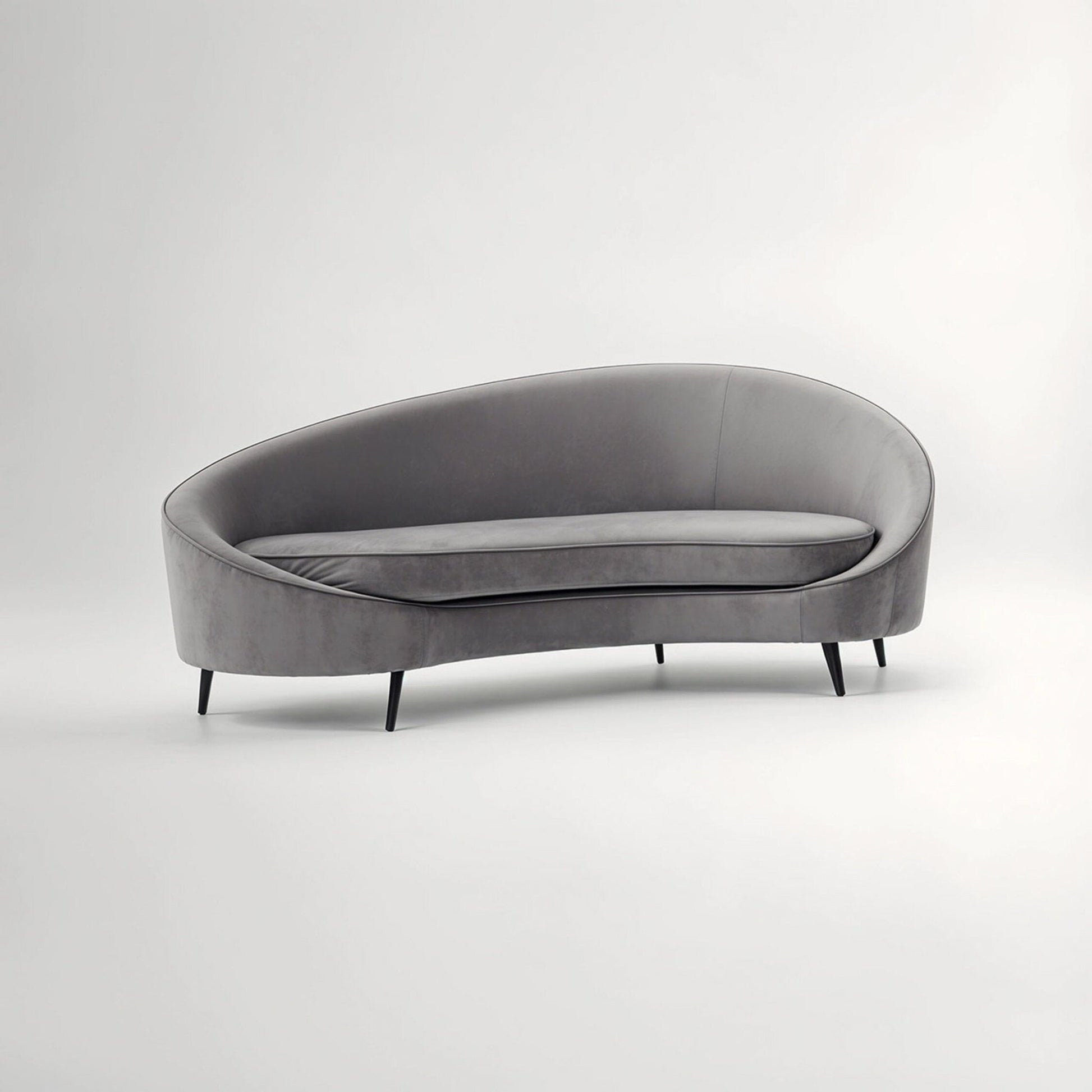Hasina Three Seat Grey Velvet Sofa | Luxury Home Accessories | Heulog Glow