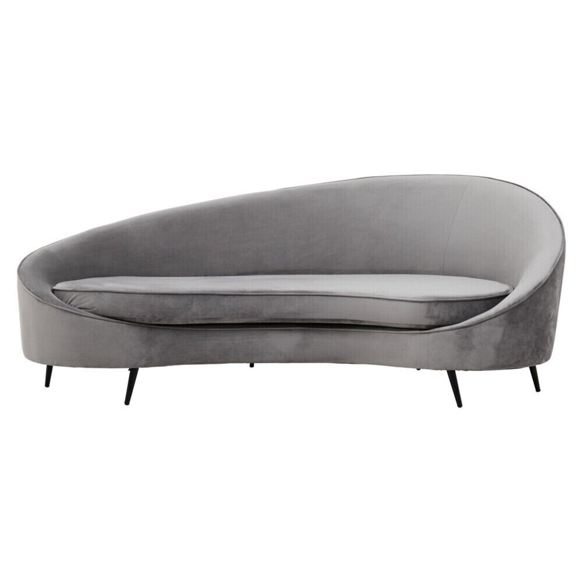 Hasina Three Seat Grey Velvet Sofa | Luxury Home Accessories | Heulog Glow