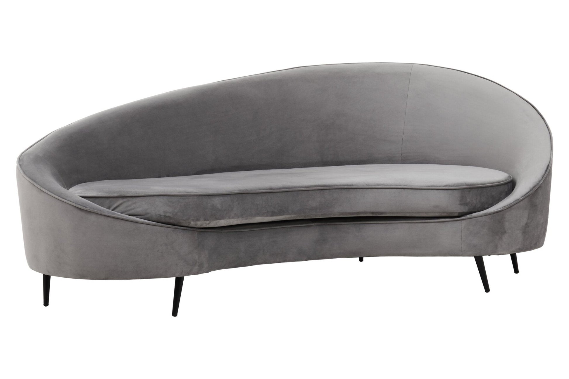 Hasina Three Seat Grey Velvet Sofa | Luxury Home Accessories | Heulog Glow