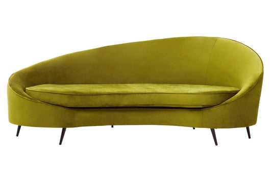 Hasina Three Seat Olive Velvet Sofa | Luxury Home Accessories | Heulog Glow