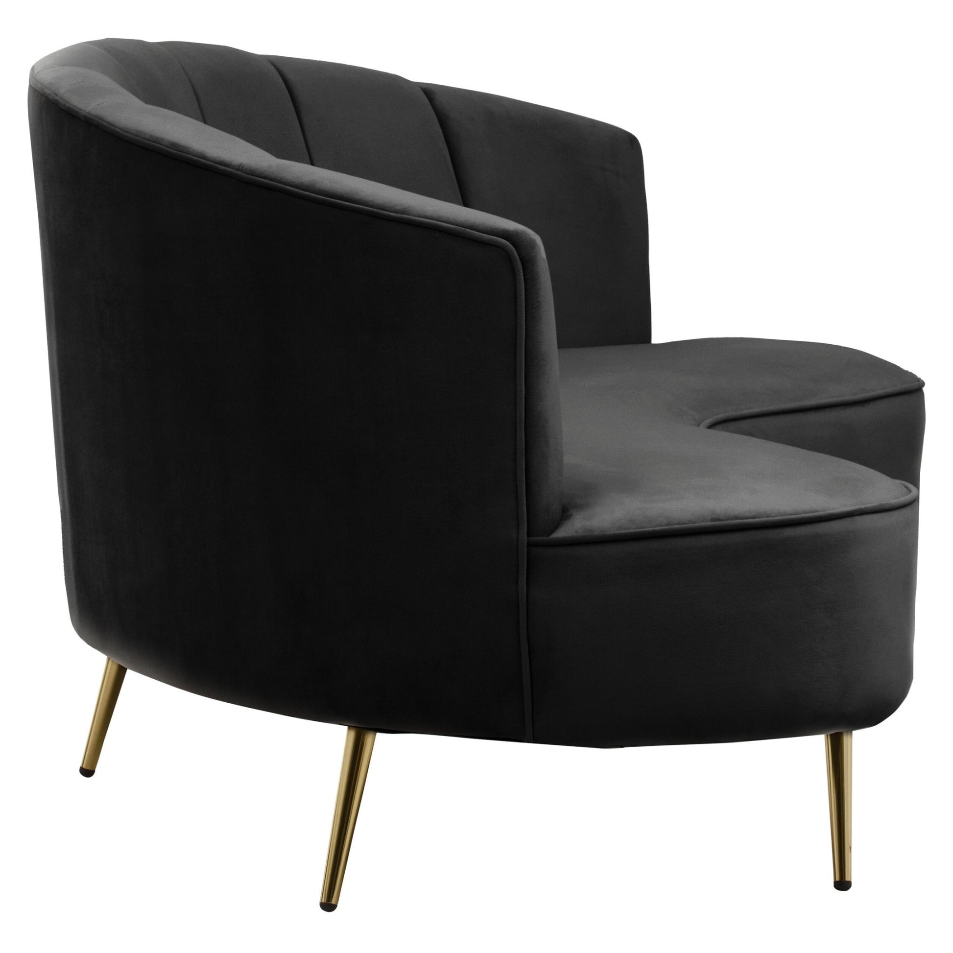 Hasna Three Seat Black Velvet Sofa | Luxury Home Accessories | Heulog Glow
