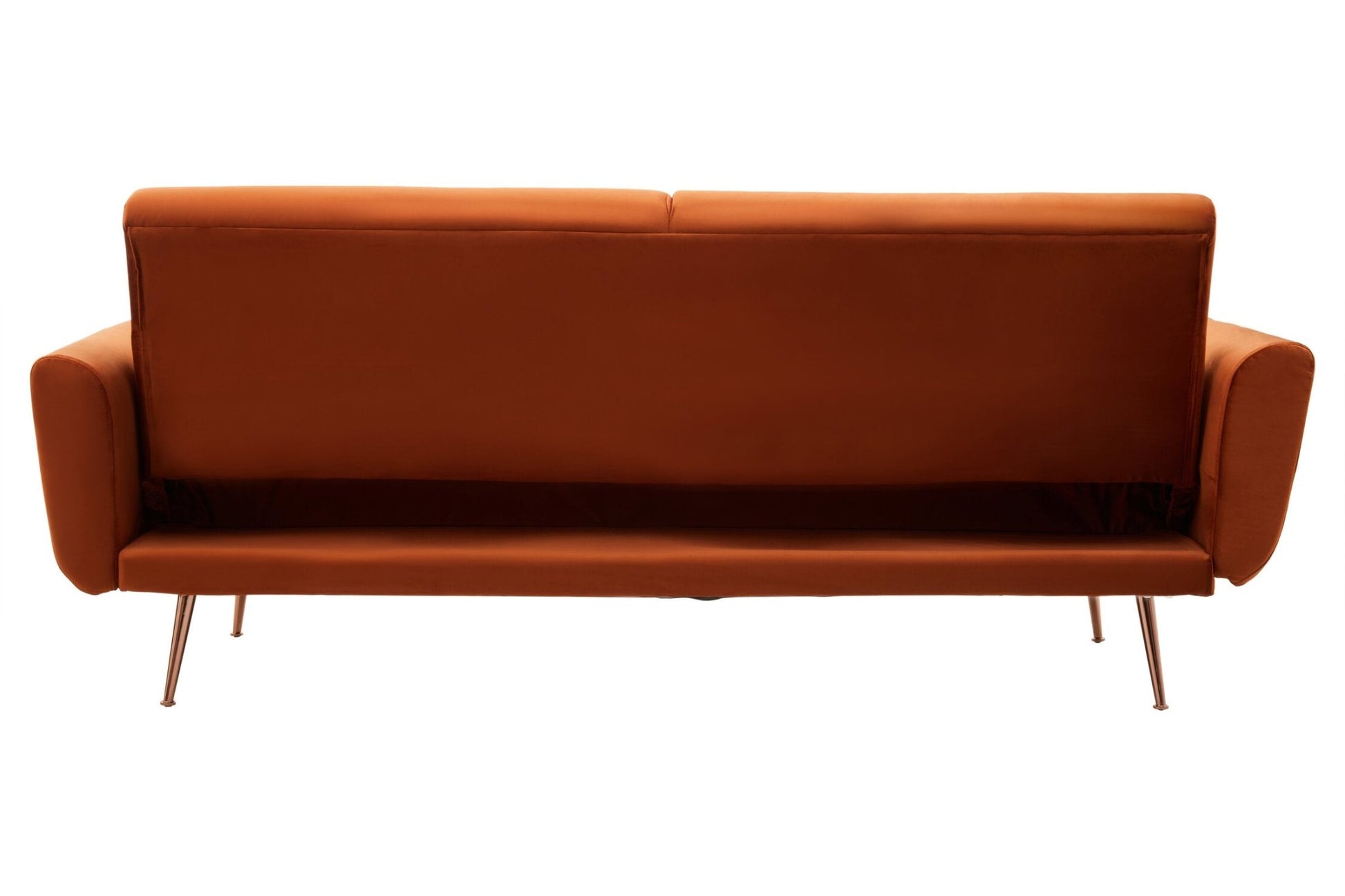 Hatton Burnt Orange Velvet Sofa Bed | Luxury Home Accessories | Heulog Glow