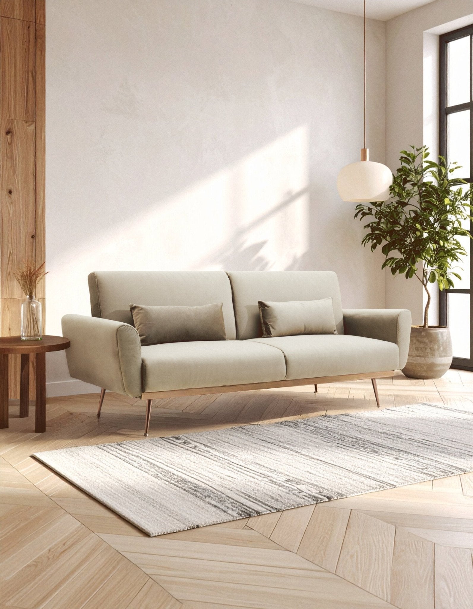 Hatton Mink Velvet Sofa Bed | Luxury Home Accessories | Heulog Glow