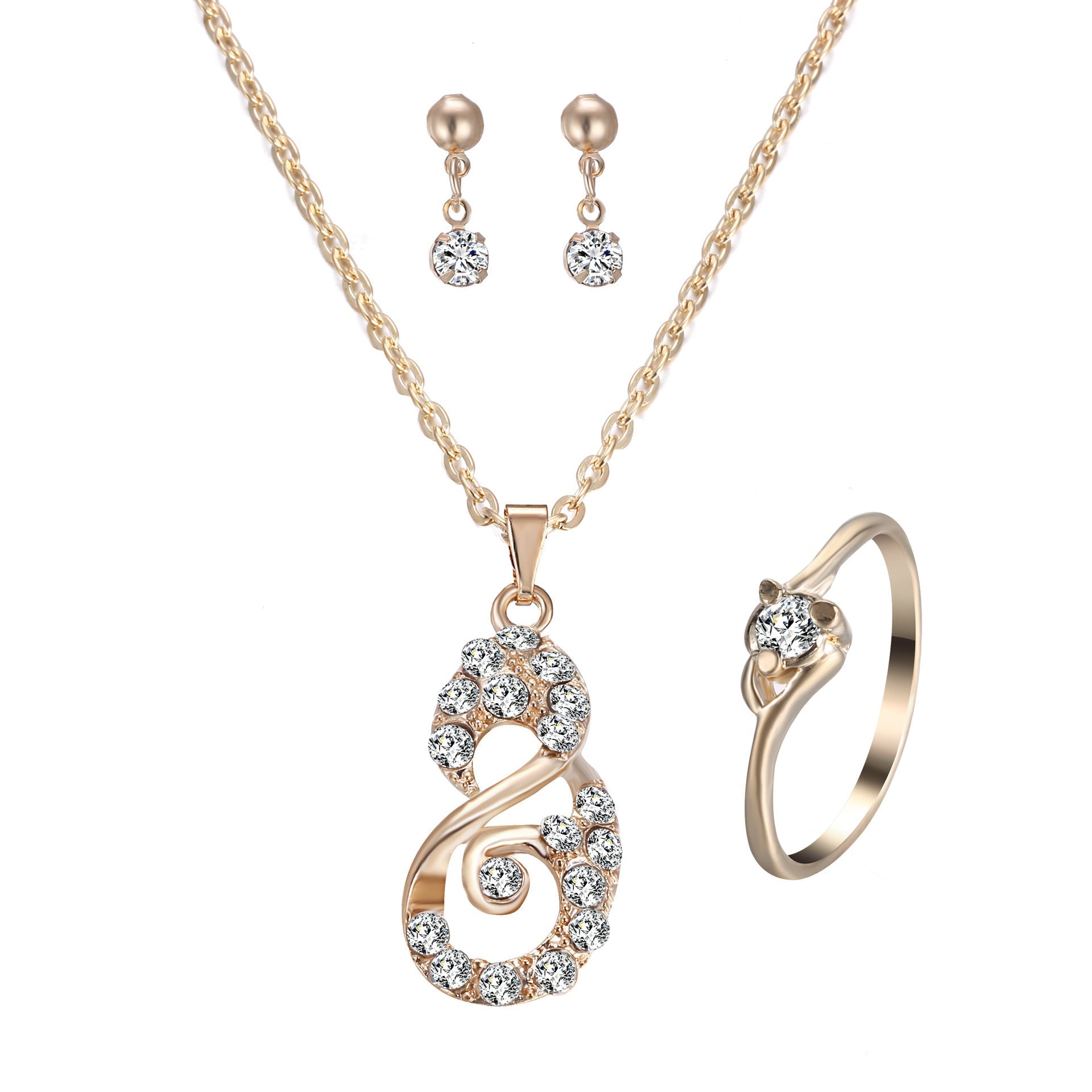 Heart Pendant Jewelry Set Rhinestone Jewellery | Luxury Home Accessories | Heulog Glow
