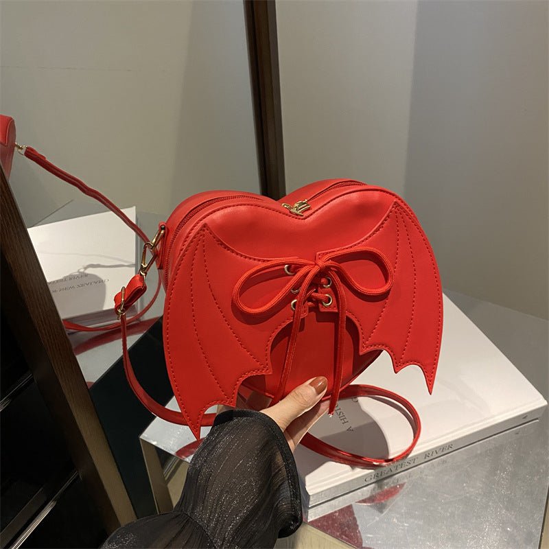 Heart Shape Bag Strap Design Bat Wings One Shoulder Crossbody Bag | Luxury Home Accessories | Heulog Glow