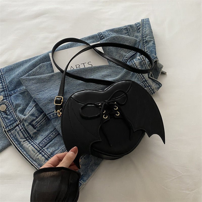 Heart Shape Bag Strap Design Bat Wings One Shoulder Crossbody Bag | Luxury Home Accessories | Heulog Glow