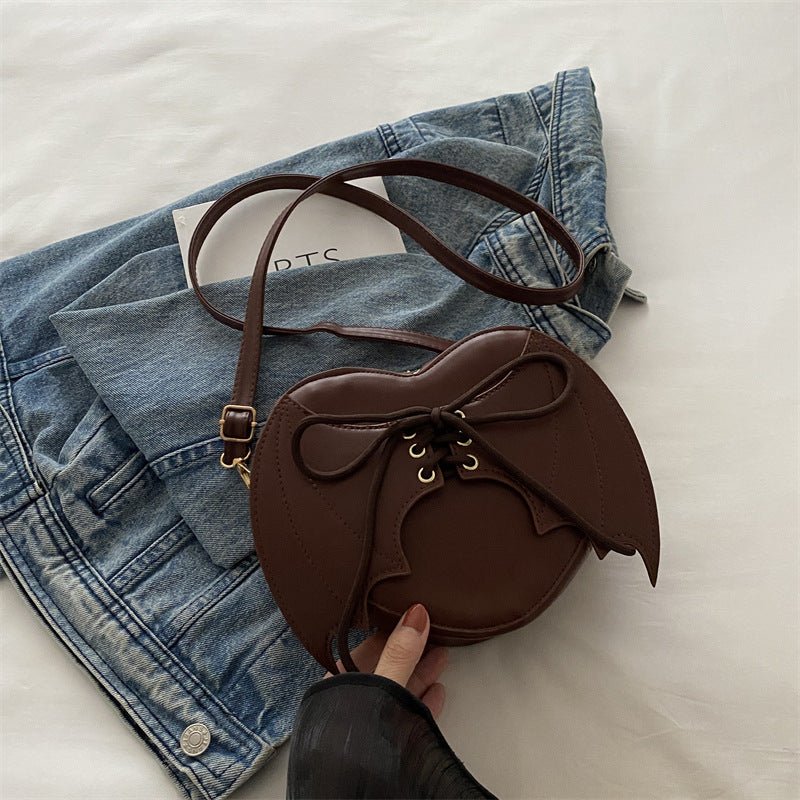 Heart Shape Bag Strap Design Bat Wings One Shoulder Crossbody Bag | Luxury Home Accessories | Heulog Glow