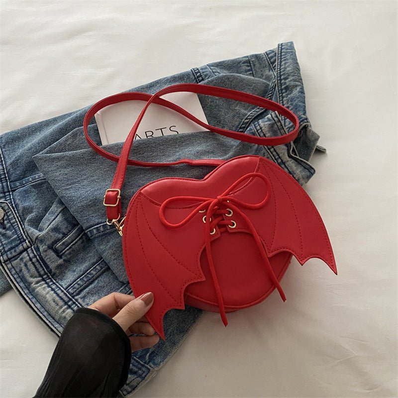 Heart Shape Bag Strap Design Bat Wings One Shoulder Crossbody Bag | Luxury Home Accessories | Heulog Glow