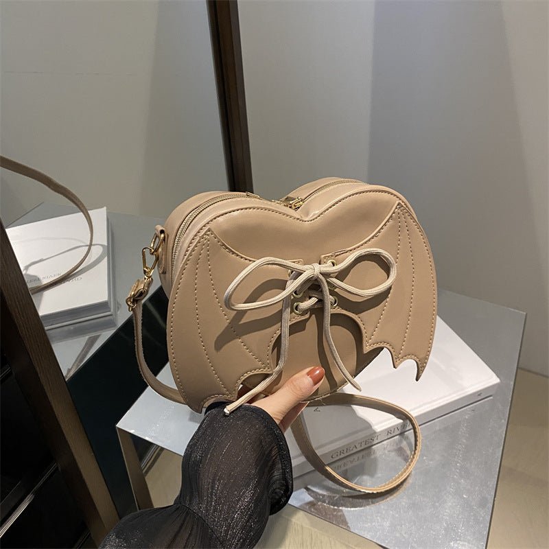 Heart Shape Bag Strap Design Bat Wings One Shoulder Crossbody Bag | Luxury Home Accessories | Heulog Glow
