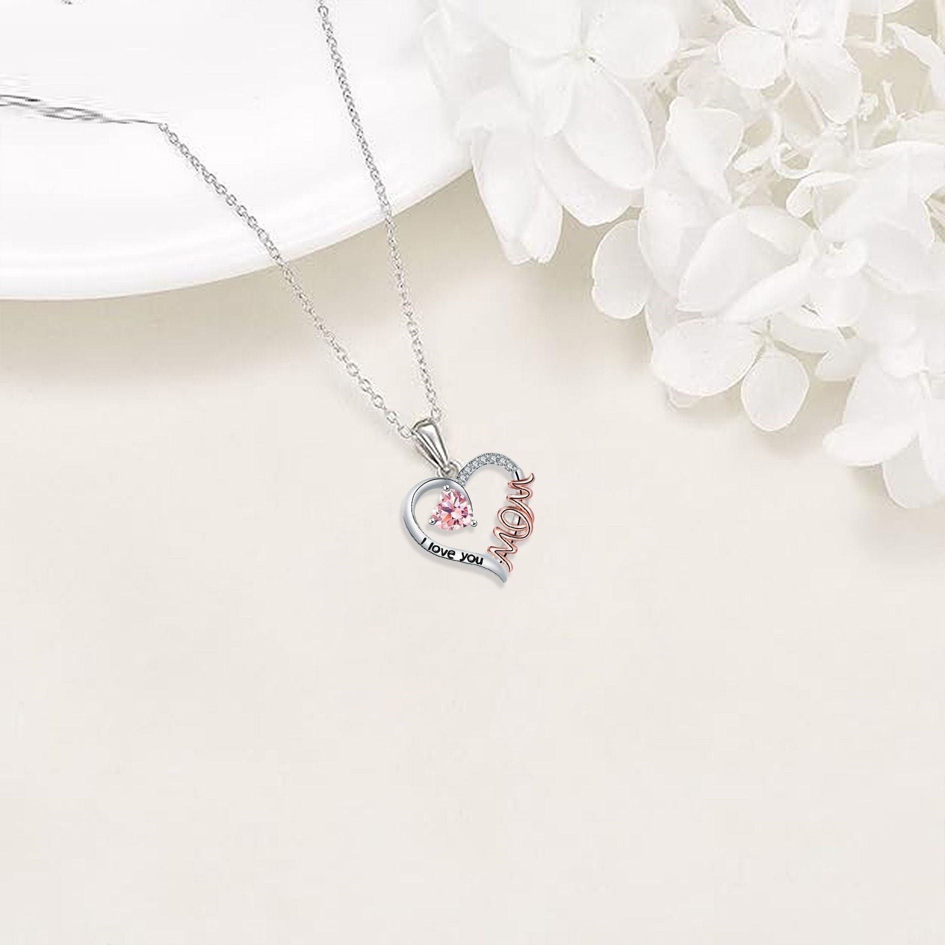 Heart-shaped Mom Necklace Mother's Day Gift | Luxury Home Accessories | Heulog Glow