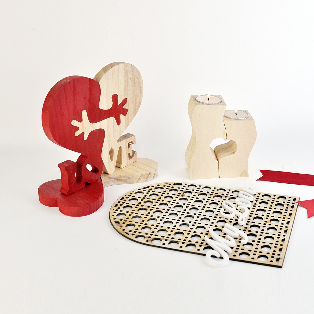Heart-shaped Wooden Decoration Valentine's Day Gift | Luxury Home Accessories | Heulog Glow