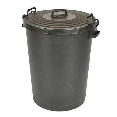 Heavy Duty Dustbin & Lid with Clip 110 litre Black | Luxury Home Accessories | Heulog Glow