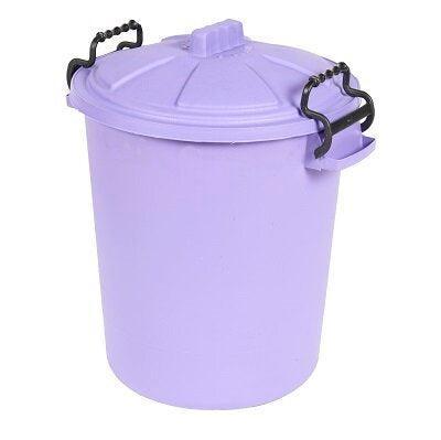 Heavy Duty Dustbin & Lid with Clip 50 litre Purple | Luxury Home Accessories | Heulog Glow