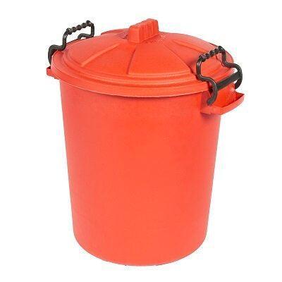 Heavy Duty Dustbin & Lid with Clip 50 litre Red | Luxury Home Accessories | Heulog Glow