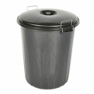 Heavy Duty Dustbin & Lid with Clip 70 litre Black | Luxury Home Accessories | Heulog Glow