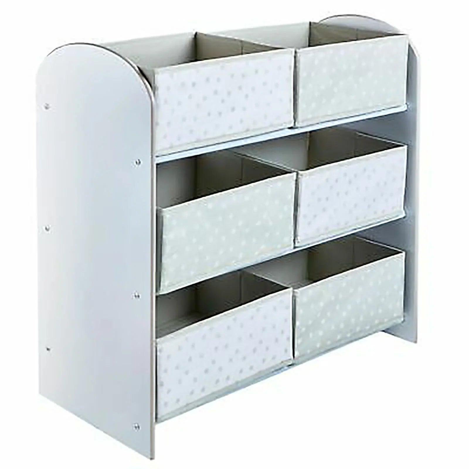 Hello Home Kids Bedroom Toy Storage Unit with 6 Fabric Storage Boxes - White | Luxury Home Accessories | Heulog Glow