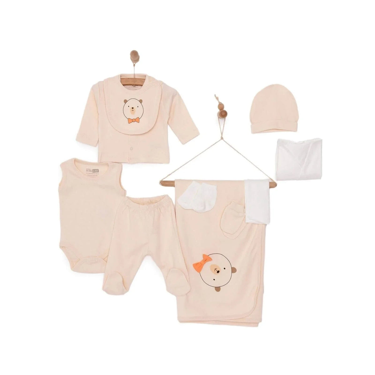 HelloBaby Boy Newborn Set 10 pcs - Ecru | Luxury Home Accessories | Heulog Glow