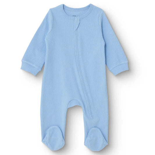 HelloBaby Boys Footed Sleepsuit Zip Fastening Crew Neck Full Length Long Sleeve - Blue | Luxury Home Accessories | Heulog Glow