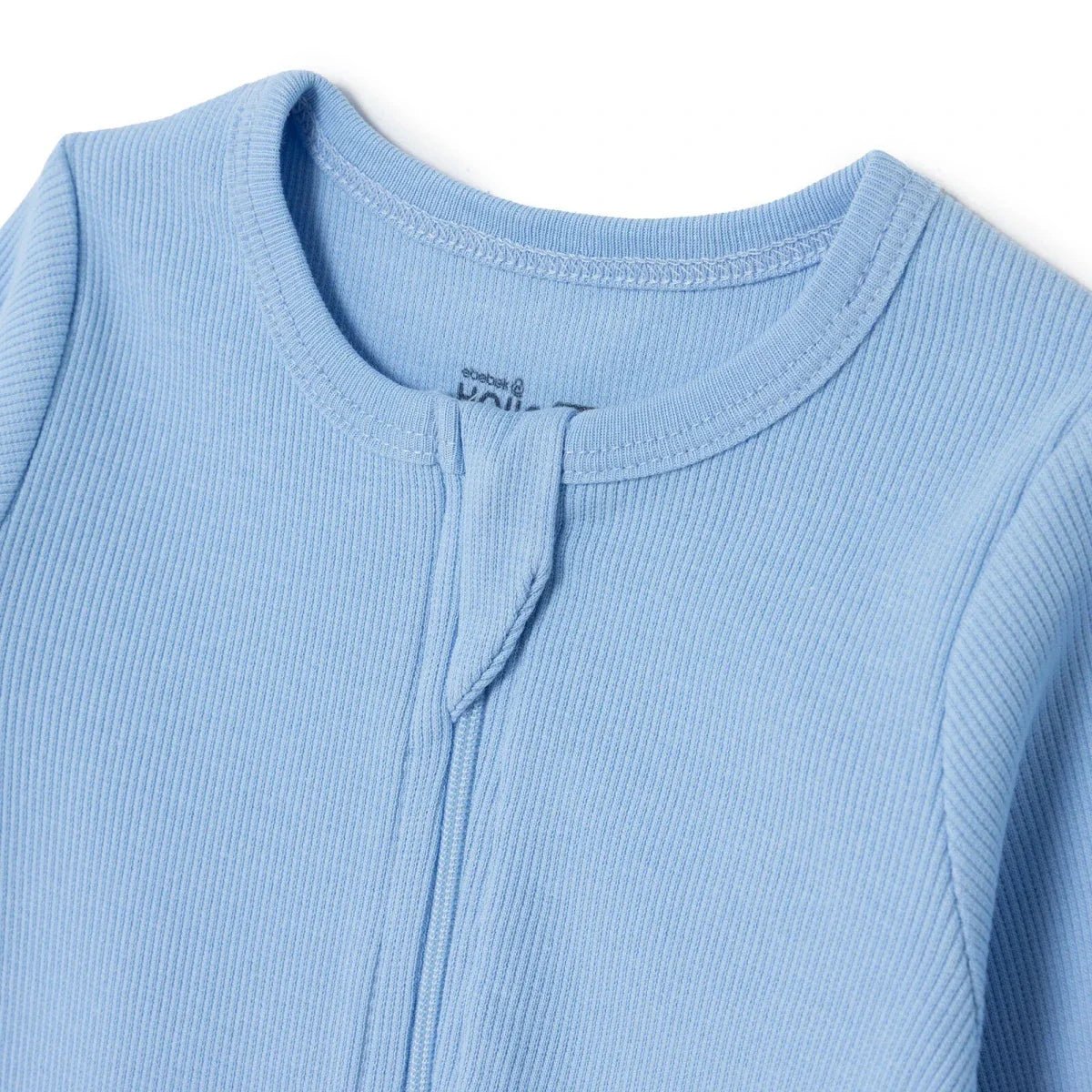 HelloBaby Boys Footed Sleepsuit Zip Fastening Crew Neck Full Length Long Sleeve - Blue | Luxury Home Accessories | Heulog Glow