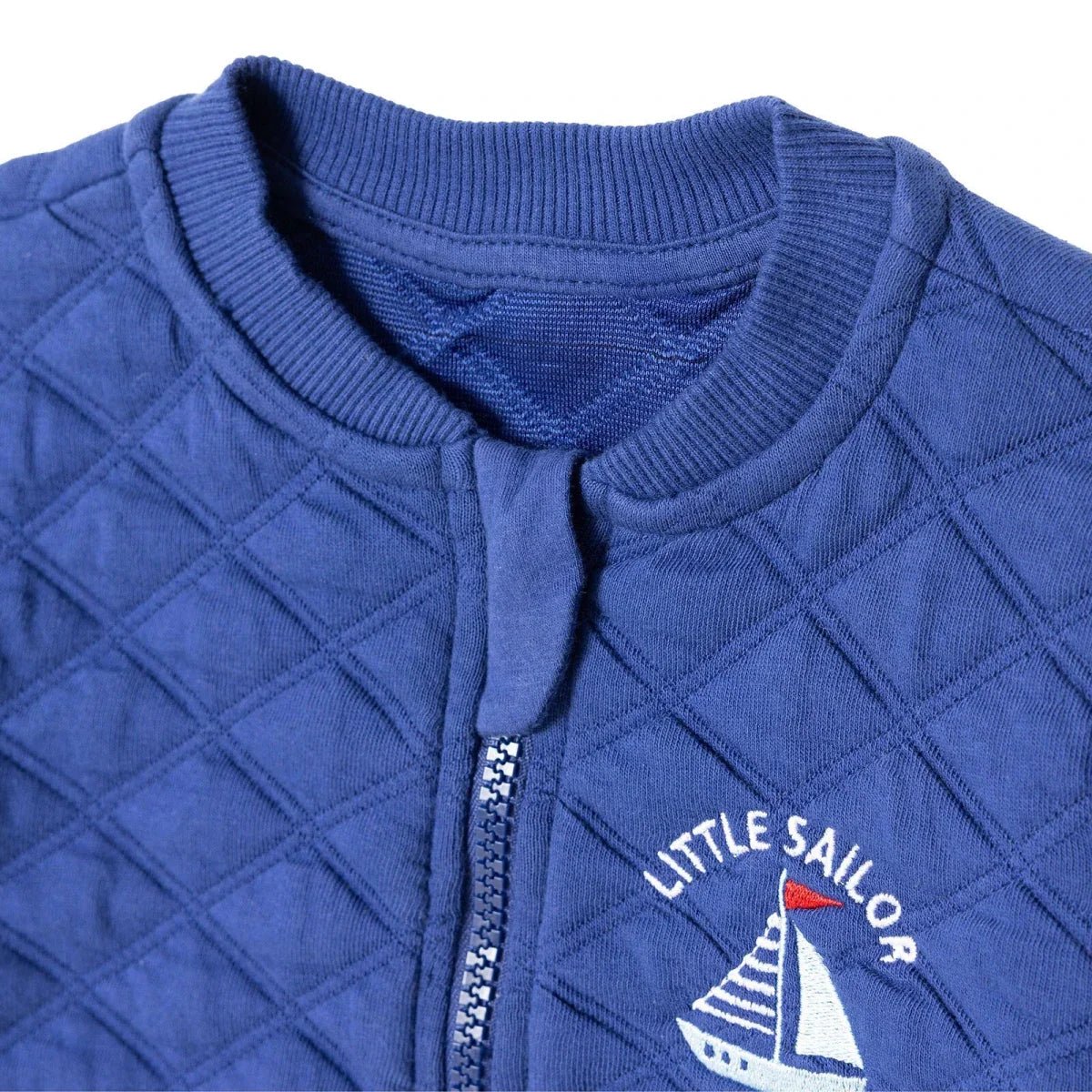 HelloBaby Boys Quilted Cardigan Nautical Print Zip Fastening Little Sailor Crew Neck Long Sleeve - Navy Blue | Luxury Home Accessories | Heulog Glow