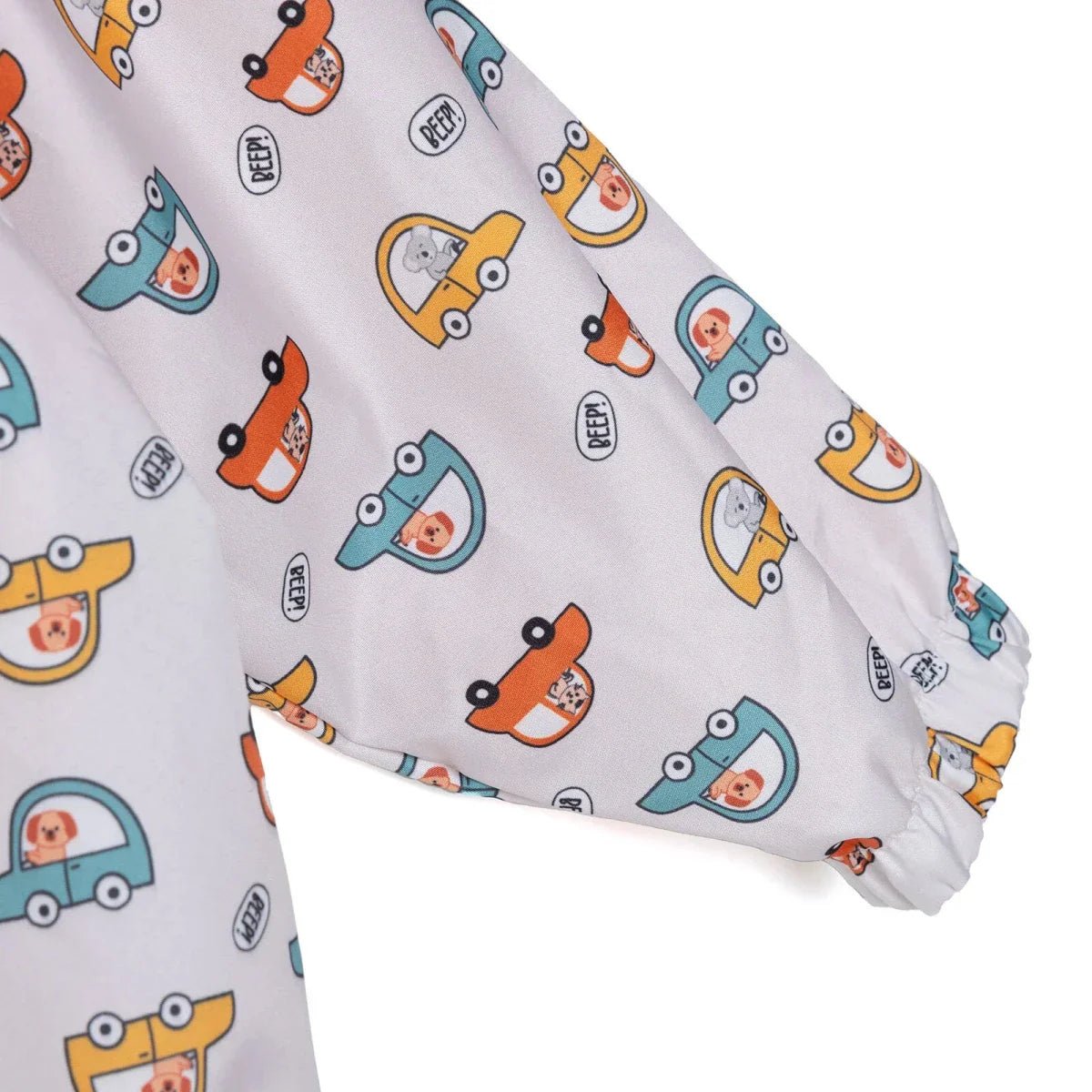 HelloBaby Boys Raincoat Car Print Zip Fastening Hooded Long Sleeve - Ecru Printed | Luxury Home Accessories | Heulog Glow