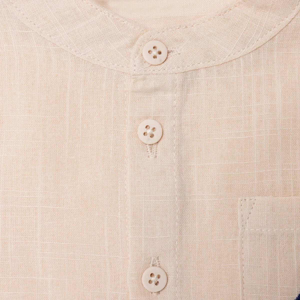 HelloBaby Boys Shirt Nautical Print Buttoned Little Sailor Mandarin Collar Long Sleeve - Beige | Luxury Home Accessories | Heulog Glow