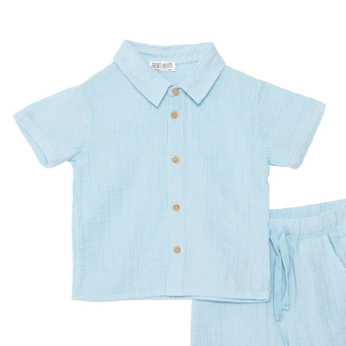 HelloBaby Boys Shirt & Shorts Set Buttoned Little Sailor Shirt Collar Above the Knee Short Sleeve - Blue | Luxury Home Accessories | Heulog Glow