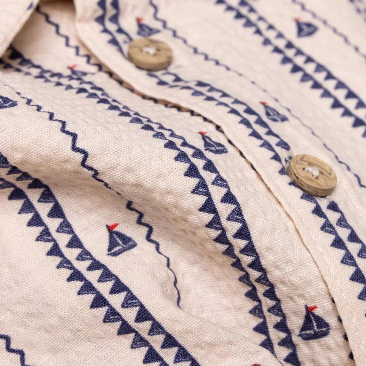 HelloBaby Boys Shirt & Shorts Set Buttoned Little Sailor Shirt Collar Above the Knee Short Sleeve - Ecru Printed | Luxury Home Accessories | Heulog Glow