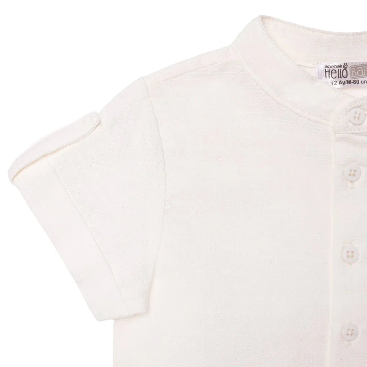 HelloBaby Boys Shirt & Shorts Set Buttoned Smart Line Mandarin Collar Above the Knee Short Sleeve - White | Luxury Home Accessories | Heulog Glow