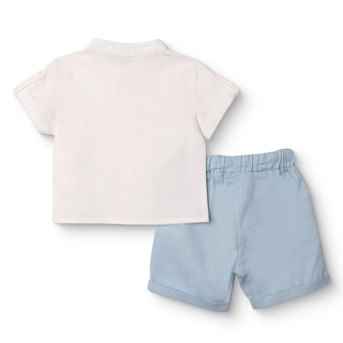 HelloBaby Boys Shirt & Shorts Set Buttoned Smart Line Mandarin Collar Above the Knee Short Sleeve - White | Luxury Home Accessories | Heulog Glow