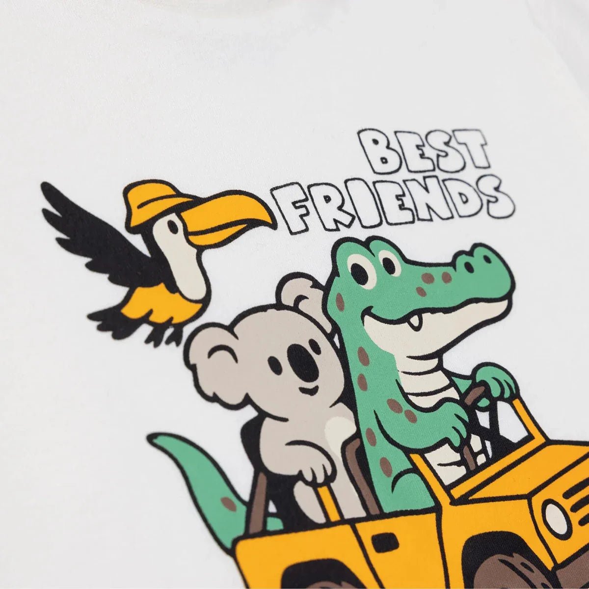 HelloBaby Boys T-shirt Animal Print Crew Neck Short Sleeve - Ecru | Luxury Home Accessories | Heulog Glow