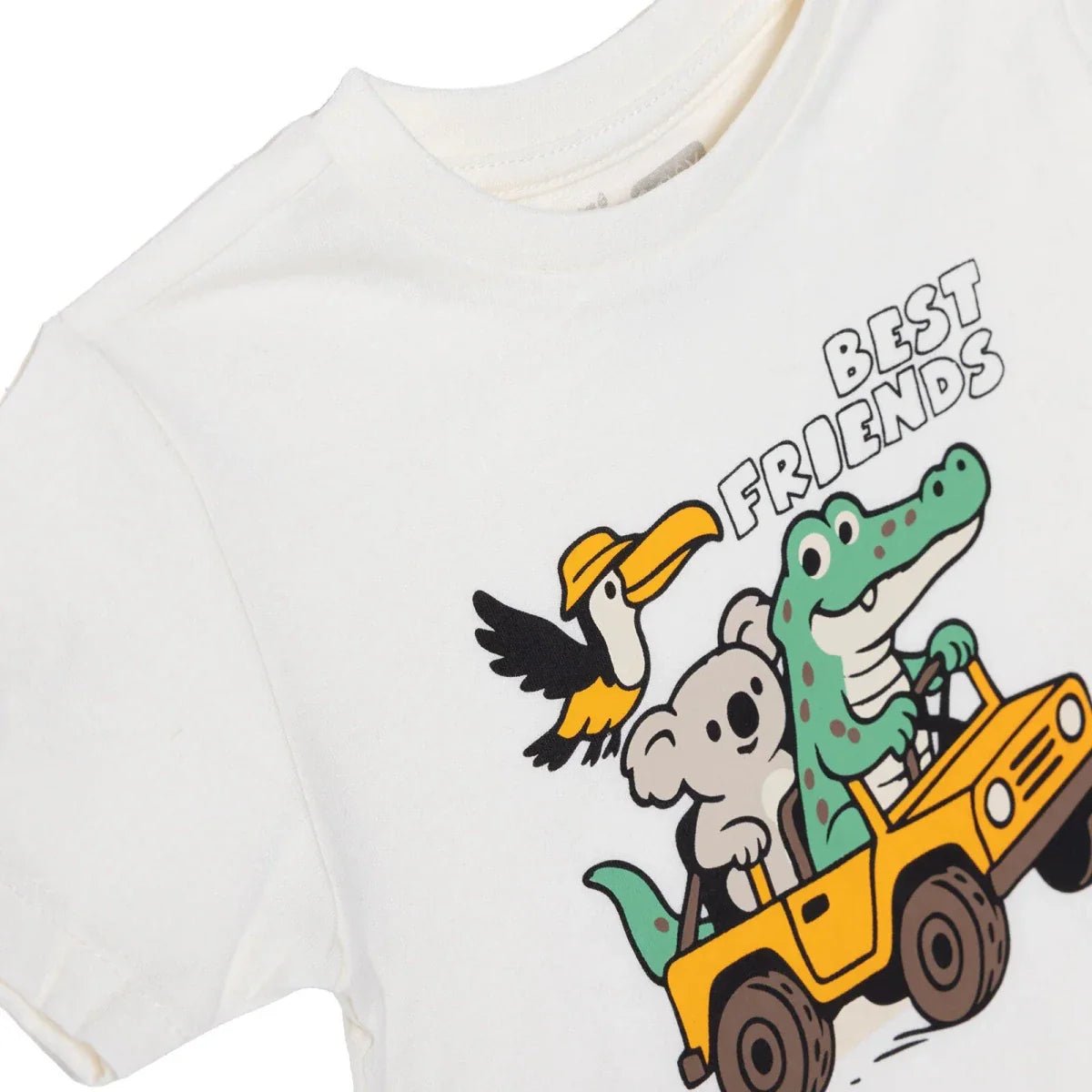 HelloBaby Boys T-shirt Animal Print Crew Neck Short Sleeve - Ecru | Luxury Home Accessories | Heulog Glow