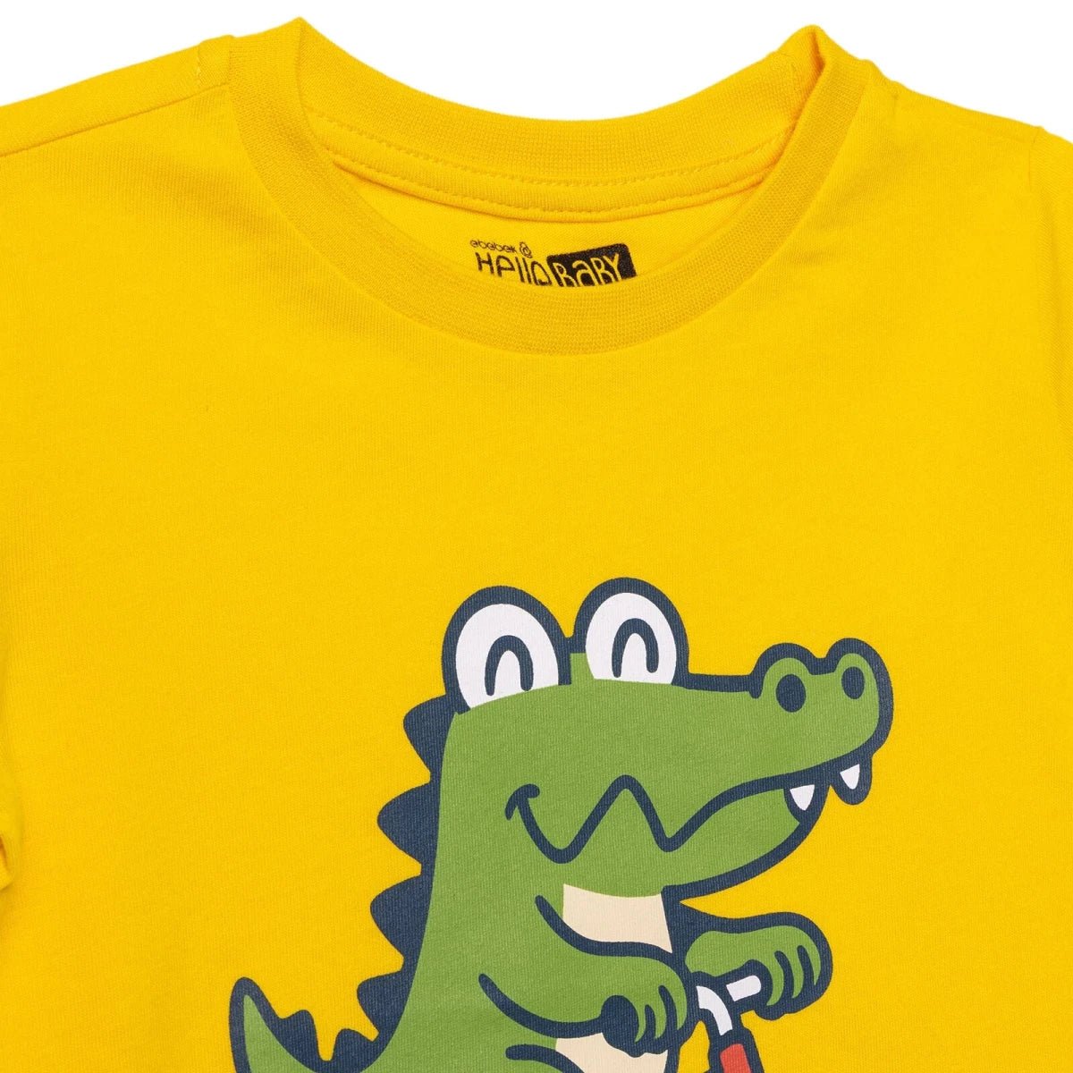 HelloBaby Boys T-shirt Animal Print Crew Neck Short Sleeve - Yellow | Luxury Home Accessories | Heulog Glow