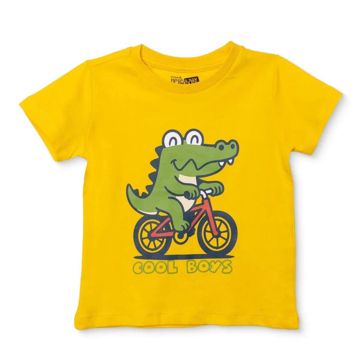 HelloBaby Boys T-shirt Animal Print Crew Neck Short Sleeve - Yellow | Luxury Home Accessories | Heulog Glow