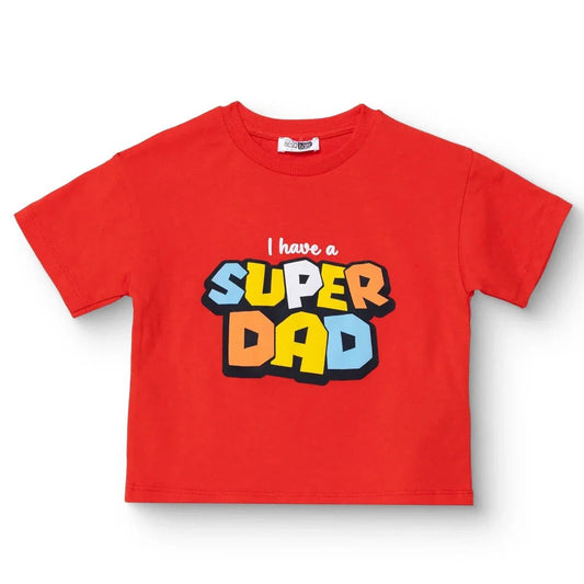 HelloBaby Boys T-shirt Slogan I Love Dad Print Crew Neck Short Sleeve - Red | Luxury Home Accessories | Heulog Glow