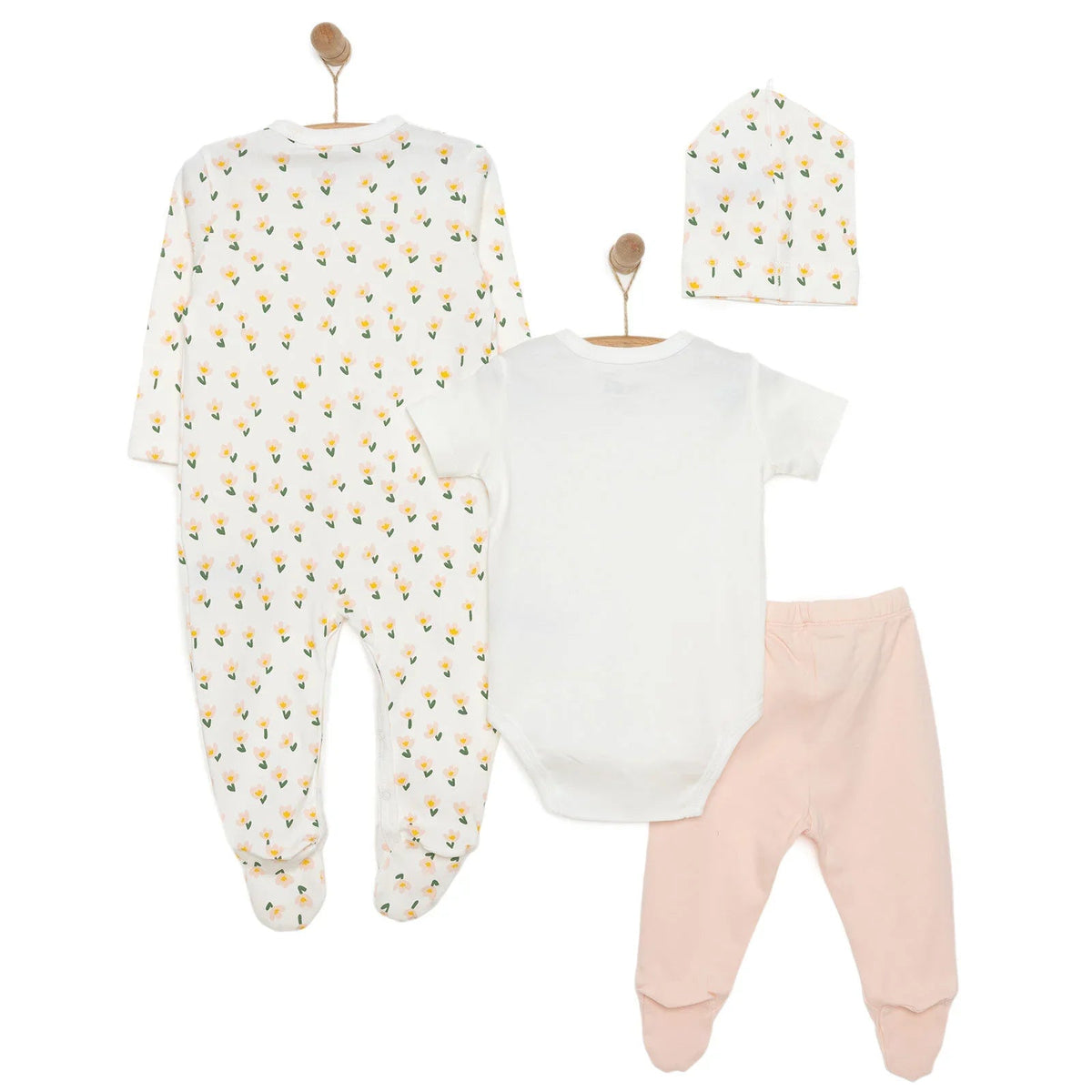 HelloBaby Girl Newborn Set 4 pcs - Pink | Luxury Home Accessories | Heulog Glow
