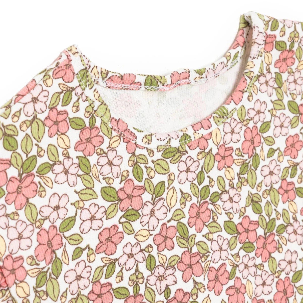 HelloBaby Girls Blouse-Leggings Flower Pastel Dreams Crew Neck Long Leg Short Sleeve - Ecru Printed | Luxury Home Accessories | Heulog Glow