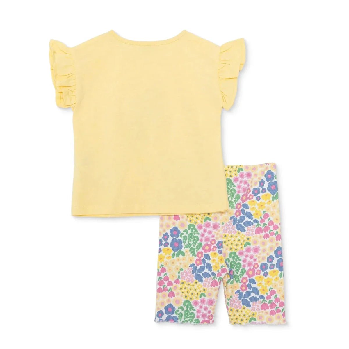 HelloBaby Girls Blouse & Leggings Set Ditsy Flower Crew Neck Full Length Short Sleeve - Yellow | Luxury Home Accessories | Heulog Glow
