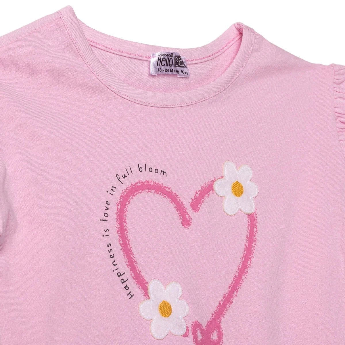HelloBaby Girls Blouse & Leggings Set Heart Print Ditsy Flower Crew Neck Full Length Short Sleeve - Pink | Luxury Home Accessories | Heulog Glow