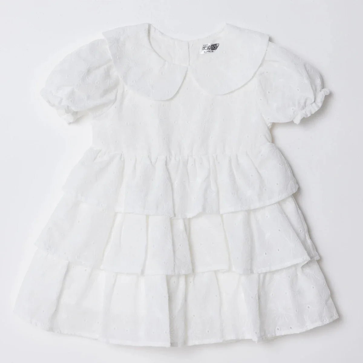 HelloBaby Girls Dress Berry Belle Peter Pan Collar Short Sleeve - White | Luxury Home Accessories | Heulog Glow
