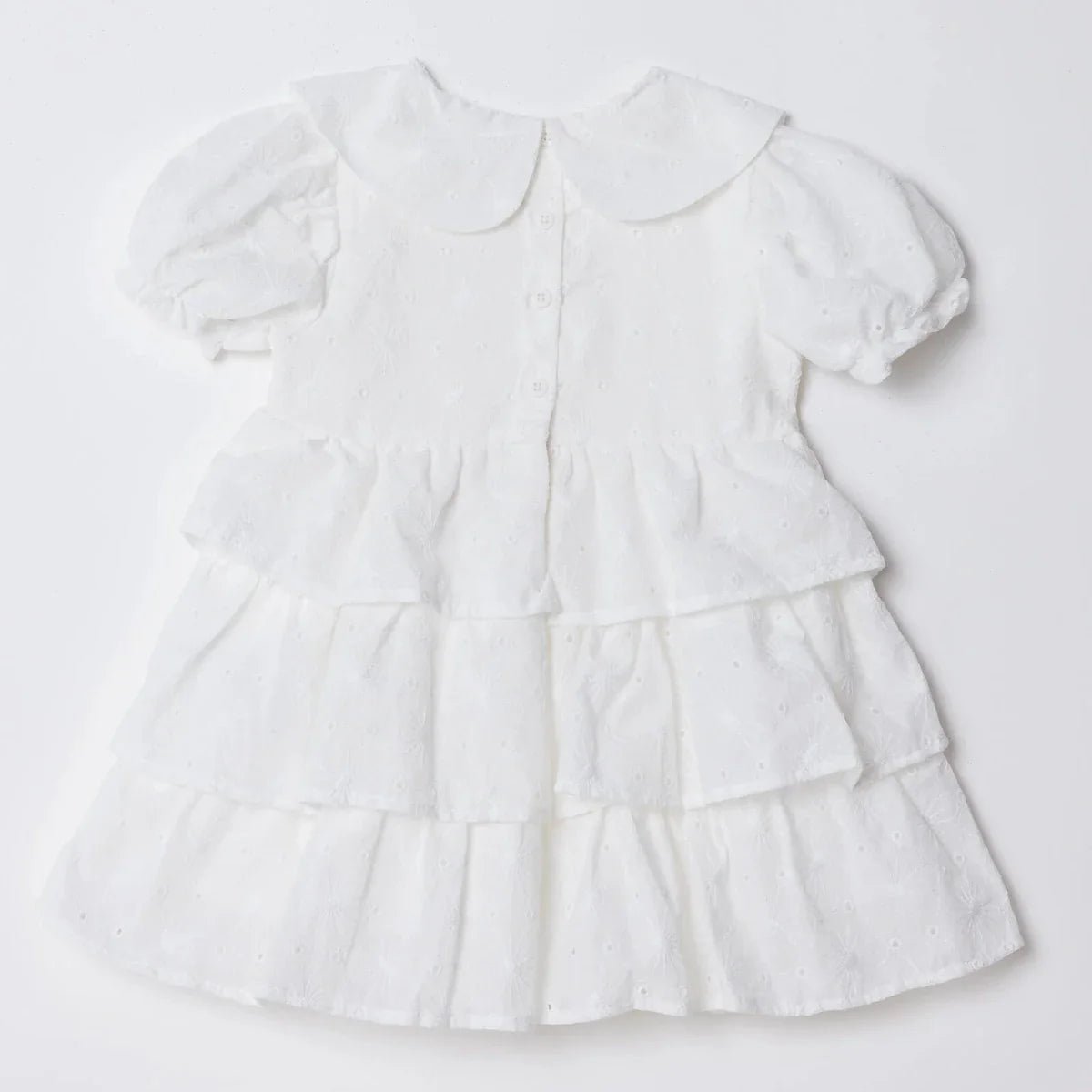 HelloBaby Girls Dress Berry Belle Peter Pan Collar Short Sleeve - White | Luxury Home Accessories | Heulog Glow