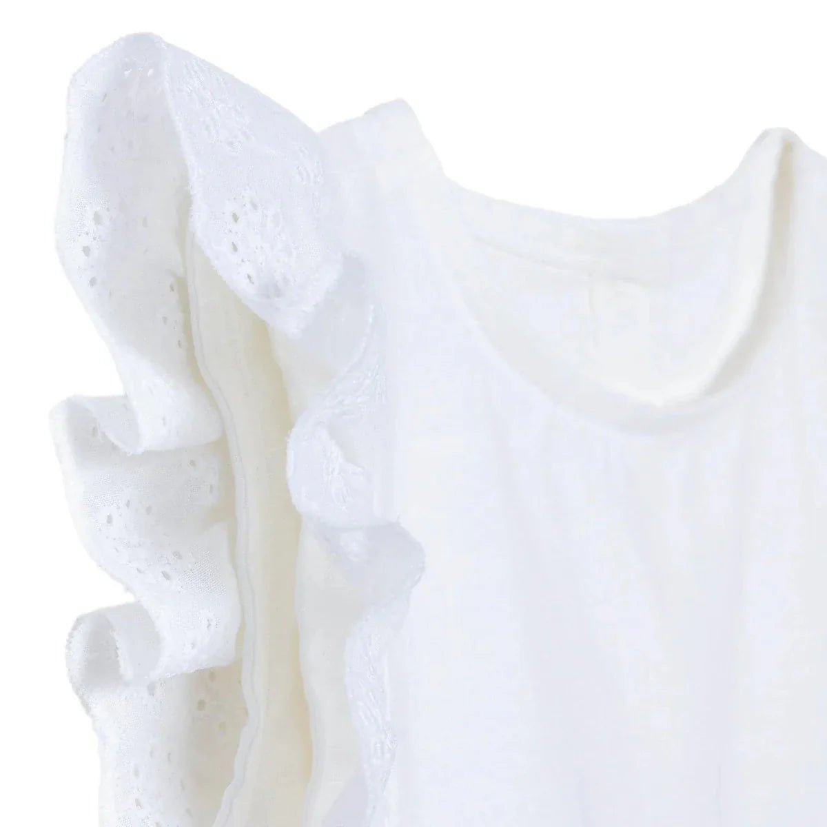 HelloBaby Girls Dress Buttoned Berry Belle Crew Neck Short Sleeve - Ecru | Luxury Home Accessories | Heulog Glow