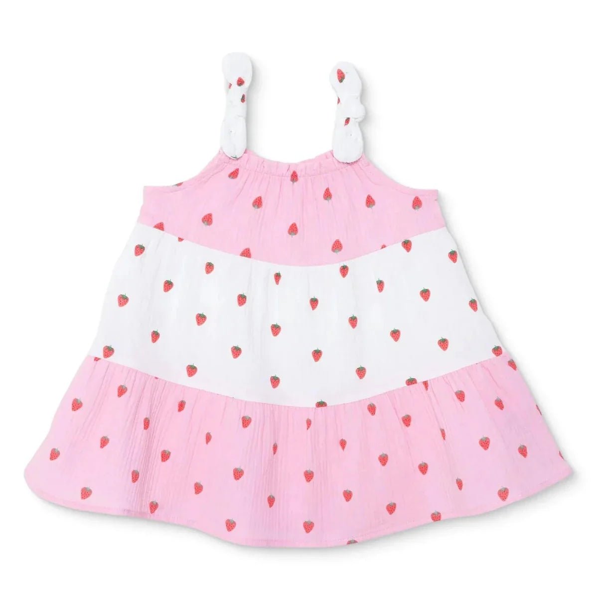 HelloBaby Girls Dress Buttoned Berry Belle Crew Neck Short Sleeve - Pink Printed | Luxury Home Accessories | Heulog Glow