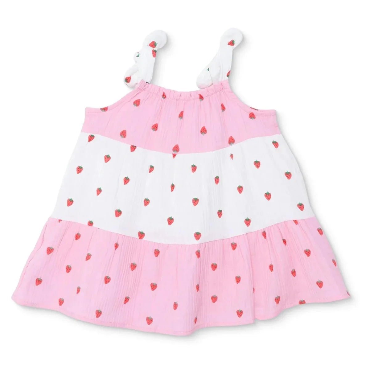 HelloBaby Girls Dress Buttoned Berry Belle Crew Neck Short Sleeve - Pink Printed | Luxury Home Accessories | Heulog Glow