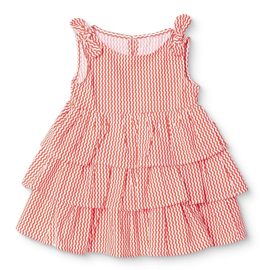 HelloBaby Girls Dress Buttoned Berry Belle Crew Neck Strappy - Coral Printed | Luxury Home Accessories | Heulog Glow