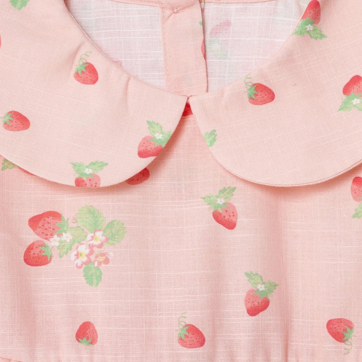 HelloBaby Girls Dress Cherry Print Buttoned Berry Belle Peter Pan Collar Short Sleeve - Pink Printed | Luxury Home Accessories | Heulog Glow