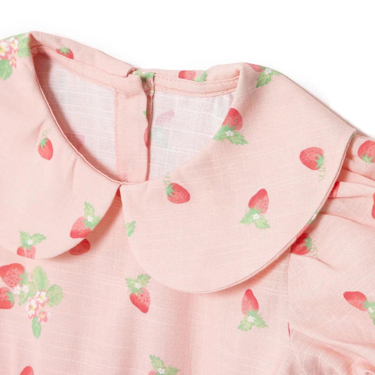 HelloBaby Girls Dress Cherry Print Buttoned Berry Belle Peter Pan Collar Short Sleeve - Pink Printed | Luxury Home Accessories | Heulog Glow