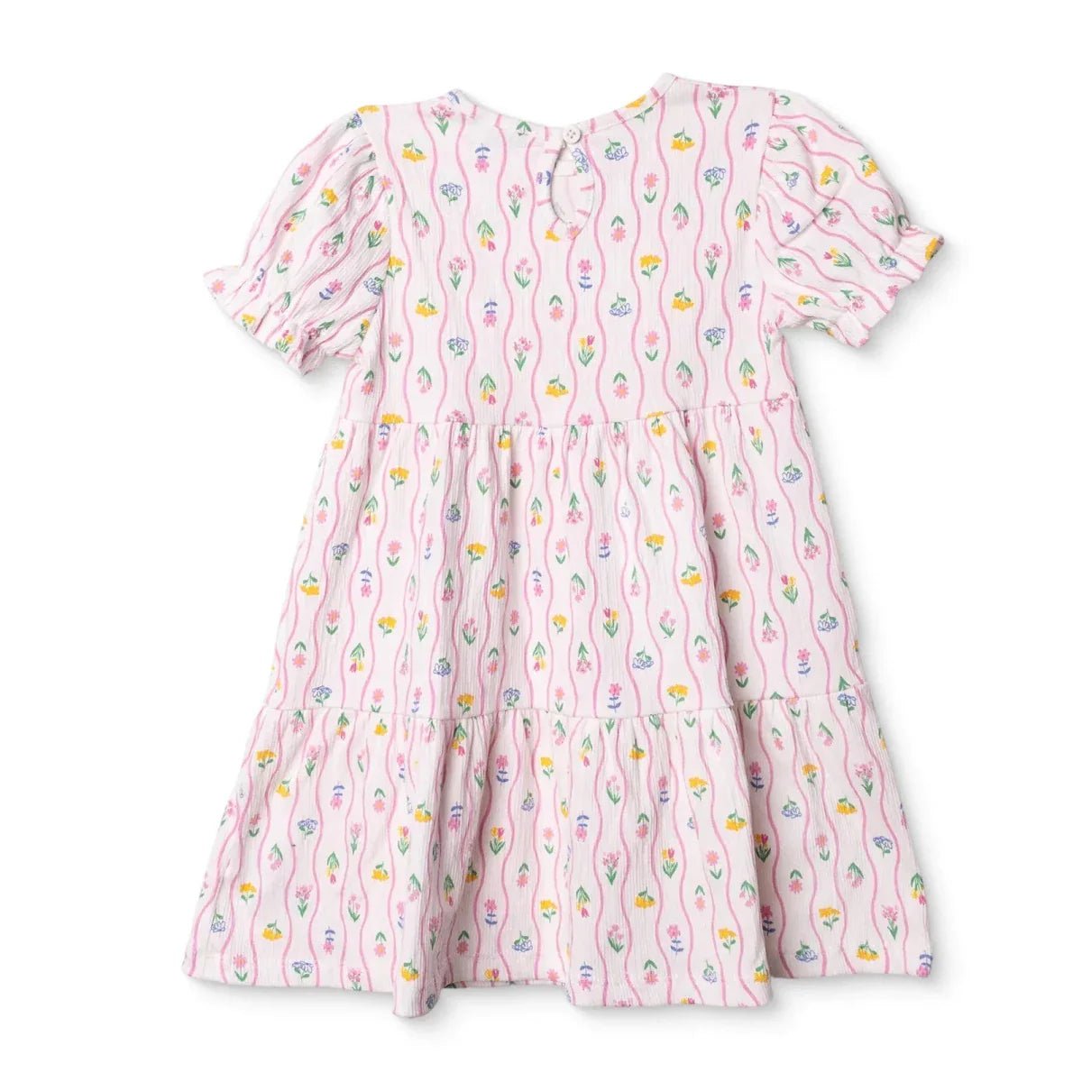 HelloBaby Girls Dress Ditsy Flower Crew Neck Short Sleeve - Ecru Printed | Luxury Home Accessories | Heulog Glow