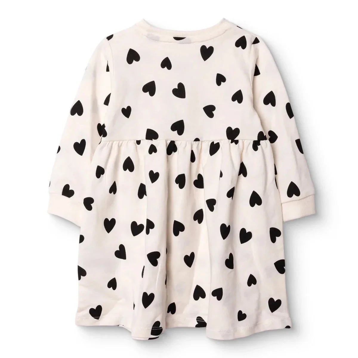 HelloBaby Girls Dress Heart Crew Neck Long Sleeve - Ecru Printed | Luxury Home Accessories | Heulog Glow