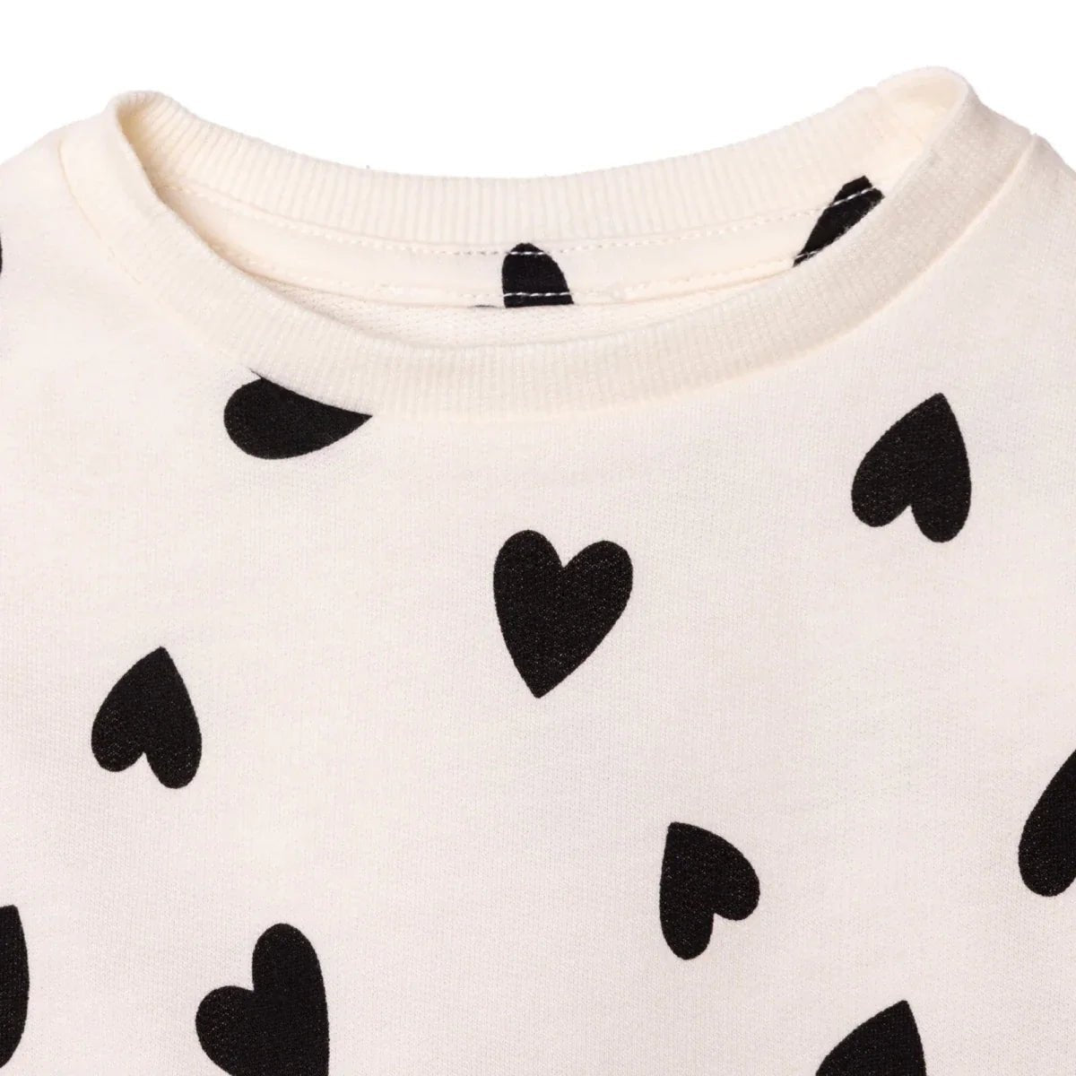 HelloBaby Girls Dress Heart Crew Neck Long Sleeve - Ecru Printed | Luxury Home Accessories | Heulog Glow